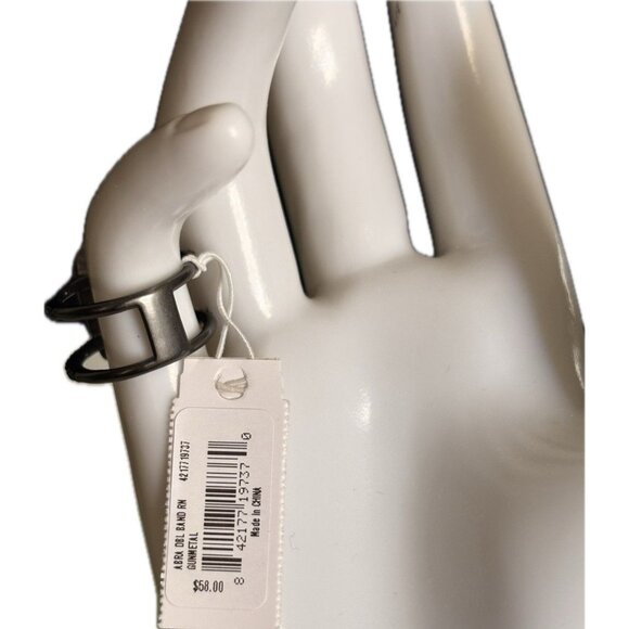 Kendra Scott Gunmetal Plated Brass Crystal Accent Oval & Open Design Abra Ring - Picture 6 of 6